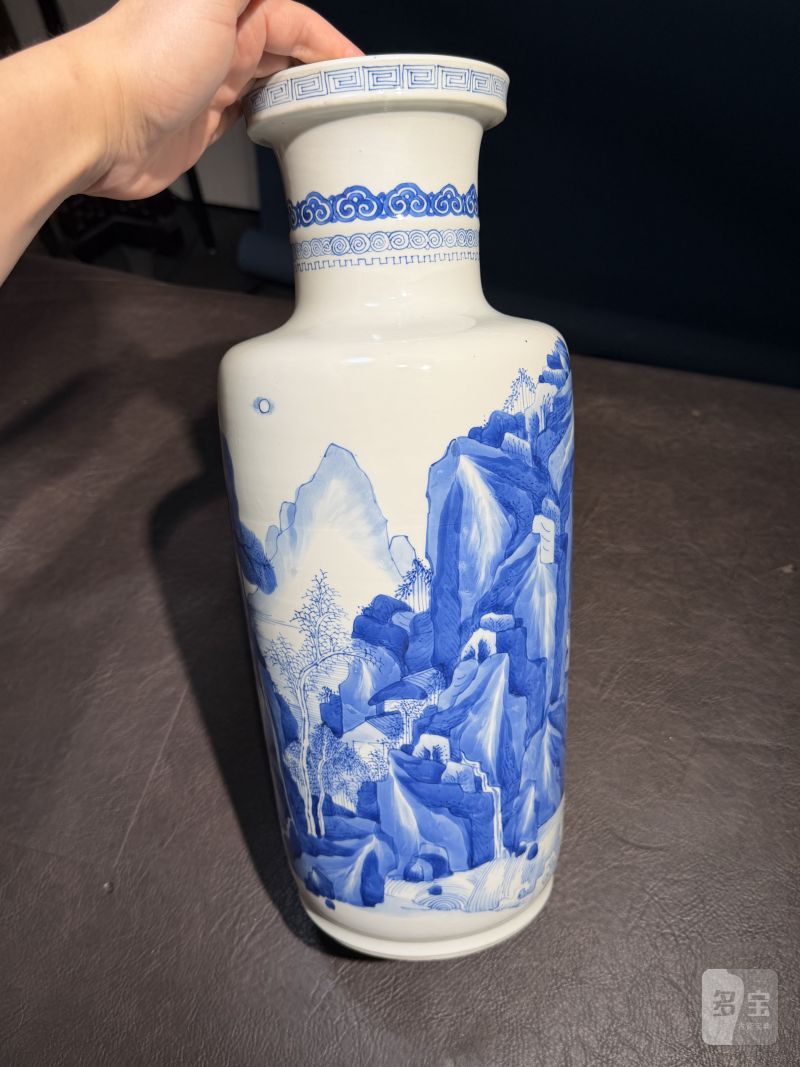 清康熙 青花“海屋添筹”图棒槌瓶 - 图11